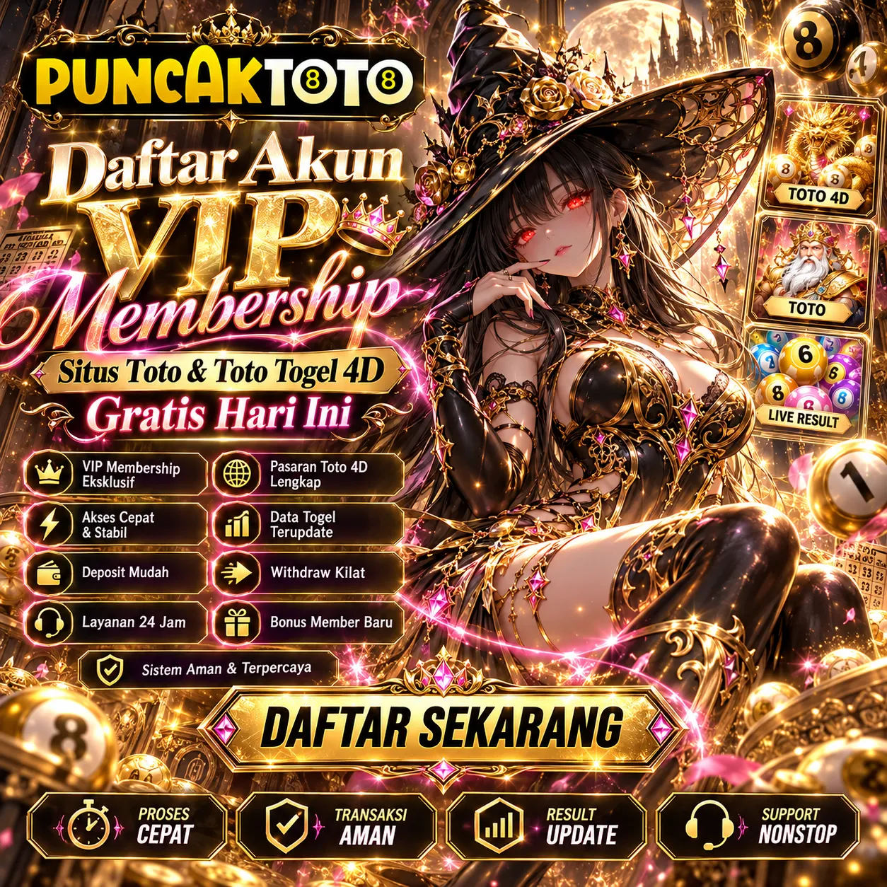 PUNCAKTOTO : Daftar Akun Vip Membership Situs Toto & Toto Togel 4D Gratis Hari Ini