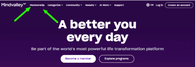 Mindvalley Website & Click Membership