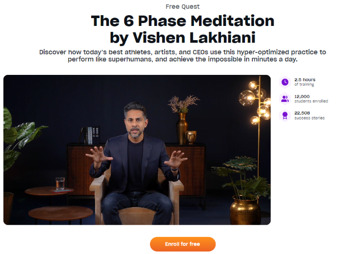 "The 6 Phase Meditation" with Vishen Lakhiani