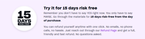 Refund Policy 15-day Risk Free