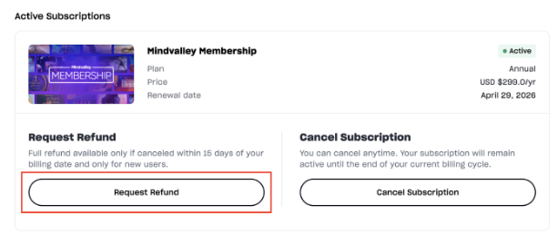 Subscription Settings